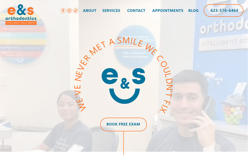 e&s Orthodontics custom website